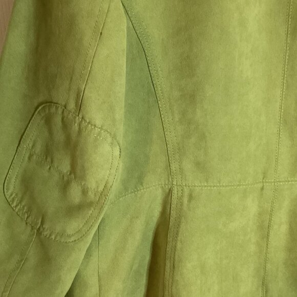 Laura Petites Women's Faux Suede Green Jacket Blazer Size 6 Lined Office Casual - Picture 7 of 9